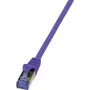 LogiLink CQ303VS RJ45 tinklo kabelis, jungiamasis kabelis CAT 6a S/FTP 1,00 m violetinis, antipireninis, halogeninis