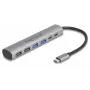 DeLOCK 64232 USB 3.2 Gen 1 stotelė, 4× USB-A, 2× USB-C, pilka