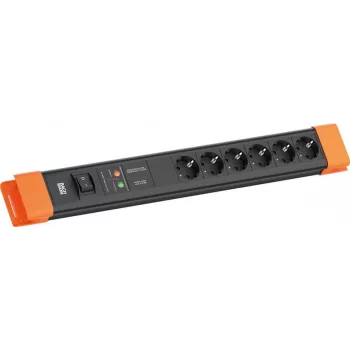 Bachmann CONNECTUS 6xCEE7/3 1xGVS 1x jungiklis 2,0 m CEE7/7 Juod/Oranž (BM005915)
