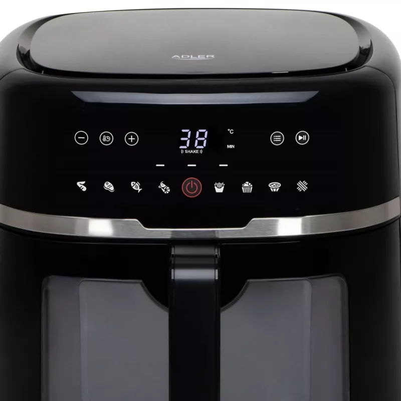 Kepimo indas Adler AD 6318 8 L, 2200 W, LED ekranas, 9 programų, juodas