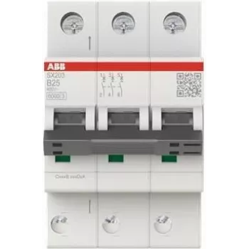 Automatinis jungiklis ABB SX203-B25 Flexline B charakteristika 6kA 25A 3P (2CDS253003R0255)
