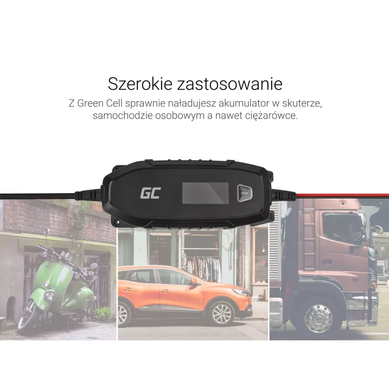 Green Cell Įkroviklis akumuliatoriams 6V 12V 4A su diagnostikos funkcija