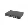 Nevaldomas komutatorius LANBERG RSFE-16P-2C-150 — 18 prievadų Gigabit, 16 PoE+/2 SFP, 150 W bendra galia, 1U stovas, metalinis, juodas