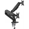 Goobay Desk Mount | Dvigubas monitoriaus laikiklis su dujine spyruokle | Sukiojamas, Pakreipiamas, Sukamas | 17-32 col. | Maks. svoris 9 kg | Juodas
