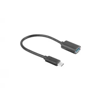 LANBERG AD-UC-UA-04 adapter USB Type-C kištukas - USB Type-A lizdas 15 cm juodas