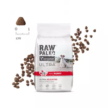 RAW PALEO Ultra Mini Puppy Beef - sausas ėdalas mažų veislių šuniukams - 8 kg