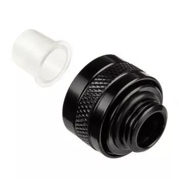 Alphacool 17471 jungtis — žalvarinė juoda, Ø22 mm, aukštis 20 mm