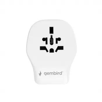 Sieninis kelioninis adapteris GEMBIRD TPA-1A2C20-02-W 20W — 1×USB-A + 2×USB-C, G tipo kištukas, 100–250V, baltas
