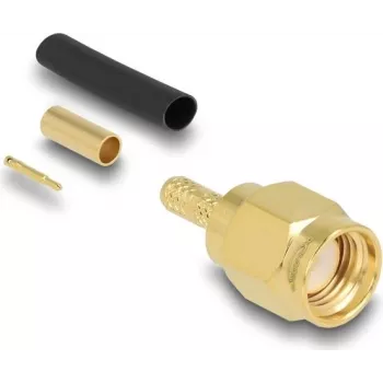 SMA kištukas crimp DELOCK 91780 RG-174 / RG-316 koaksialiniam kabeliui su termosusitraukiančia mova