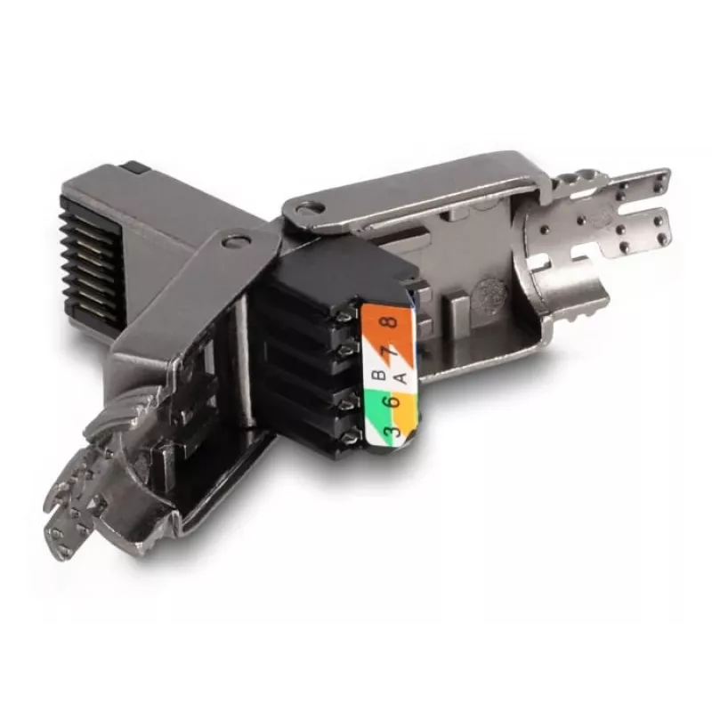 DeLOCK RJ45 kištukas Cat.8.1 STP beįrankis juodas