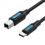 USB 2.0 spausdintuvo laidas, kištukas C tipo į kištuką B, 1 m