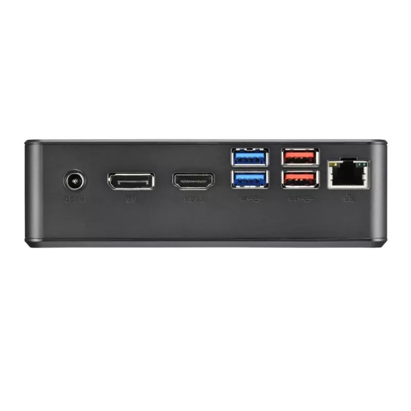 Shuttle XPC Nano PC NC40U5, Intel Core i5-1235U, 1x HDMI, 1x DP, 1x USB-C/DP, 6x USB3.2, 1x 2,5 colio vieta, 2x M.2, 1x LAN, RAID, 24/7 nuolatinis darbas, su VESA ir stovu