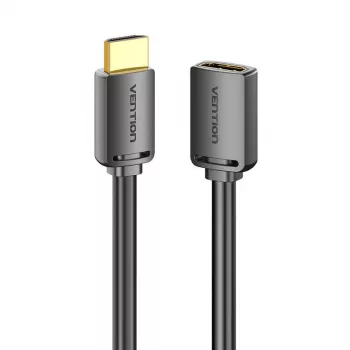 HDMI kabelis Vention AHCBD 0,5 m, HDMI Type A kištukas – HDMI Type A lizdas, HDMI 2.0, paauksuoti kontaktai, juodas