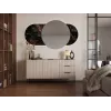 Komoda Cama Meble ALMERA 156×42×75 cm, riešutas/kreminė, 3 stalčiai, medžio drožlių plokštė