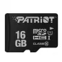 PATRIOT PSF16GMDC10 microSDHC atminties kortelė – 16 GB, Class 10, UHS-I (U1), 80 MB/s, juoda