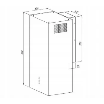 Sieninis gartraukis AKPO WK-4 CUBERA WL Black Mat T520 M3, 400 mm, 450 m³/h, aliumininis filtras