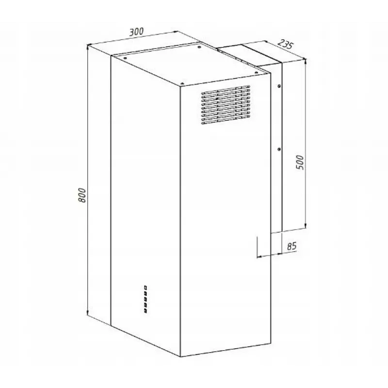 Sieninis gartraukis AKPO WK-4 CUBERA WL Black Mat T520 M3, 400 mm, 450 m³/h, aliumininis filtras