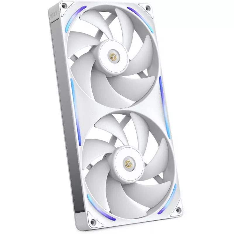 NZXT F280X RF-U28PN-W1 RGB 280 mm kompiuterio korpuso ventiliatorius, 140 mm, 2400 aps./min., 41 dB, baltos spalvos