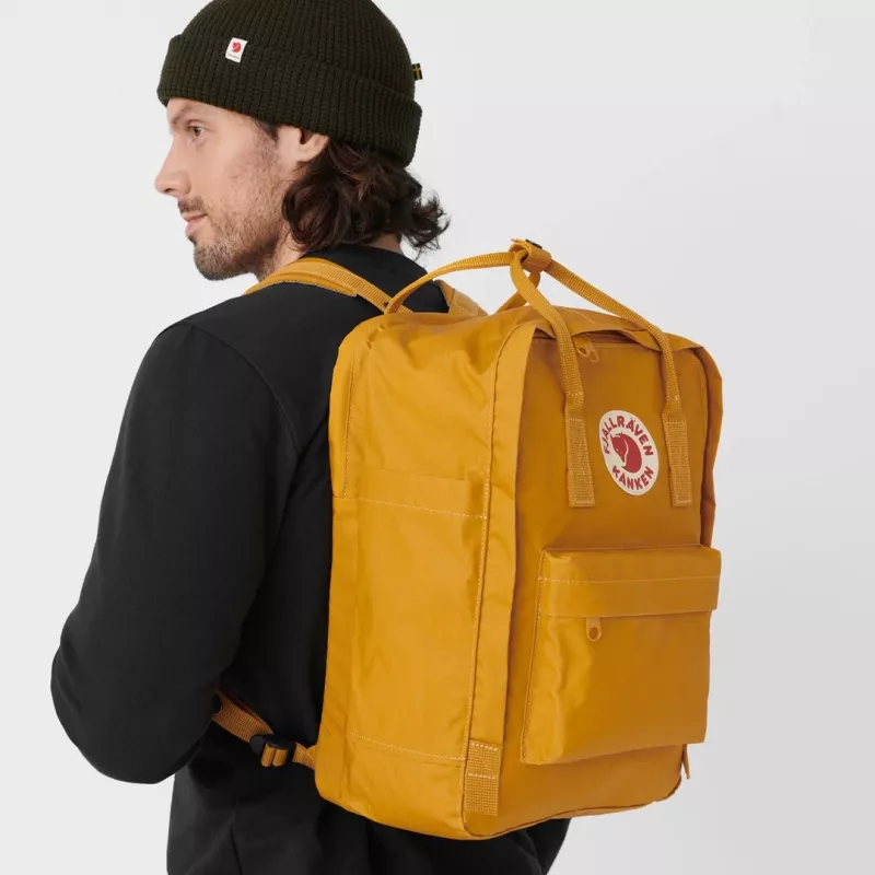 Kuprinė Fjällräven Kanken Laptop 13 colių – miesto kasdienė kuprinė, geltona, 250×160×350 mm, poliamidas/PP/vinilas
