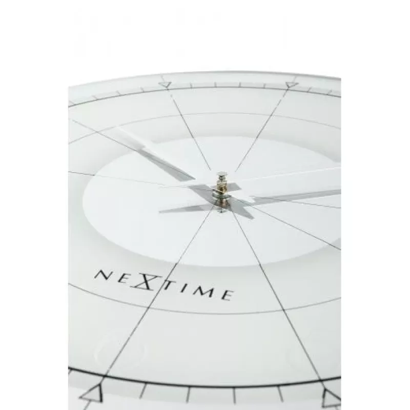 NeXtime klok 8125 Fancy Round, Ø43 cm, sieninis, baltas/sidabrinis