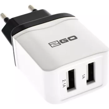 2GO 795999 Universalus USB įkroviklis 2 prievadai Baltas AC 100-240V