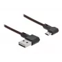 USB kabelis DeLOCK EASY-USB 2.0 Type-A (vyriškas) į Micro-B (vyriškas) kampuotas 0,2 m juodas