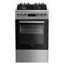 Laisvai pastatoma dujinė-elektrinė viryklė BEKO FSMT55330DXDS, 5 degikliai, 60 cm, nerūdijantis plienas, orkaitė 60 L, energijos klasė A