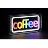 Neon LED ženklas ActiveJet AJE-NEON COFFEE, daugiaspalvis, USB 5V, montuojamas ant paviršiaus, AS plastikinis rėmas