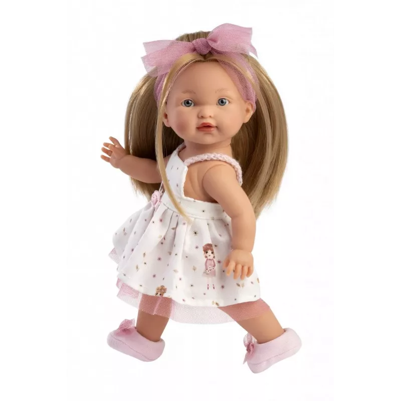 Lėlė Llorens Valeria 28 cm – realistiški bruožai, minkštas kūnas, vinilinė galva ir galūnės