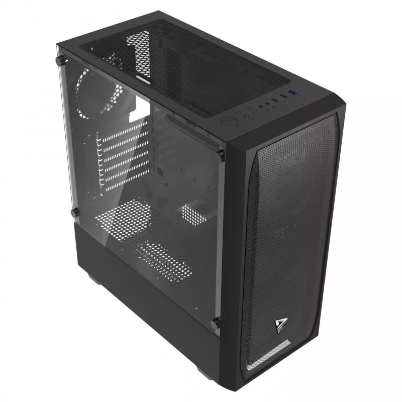 PC korpusas SAVIO Noctis Flow – Cube Mini-ITX/Micro-ATX/ATX, 3x120mm priekyje, 1x120mm gale, 2x3.5 colio + 3x2.5 colio lizdai, grūdintas stiklas