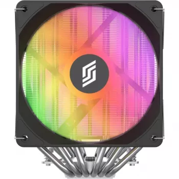 Aušintuvas CPU Silentware Titan RGB Dvibokštis su 6 šilumos vamzdeliais ir 2×120mm PWM A-RGB ventiliatoriais