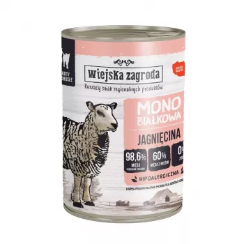 WIEJSKA ZAGRODA Monoprotein Ėriena – šlapias ėdalas katėms – 400g