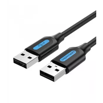 USB 2.0 laidas, vyras–vyras, 1,5 m, juodas, Vention