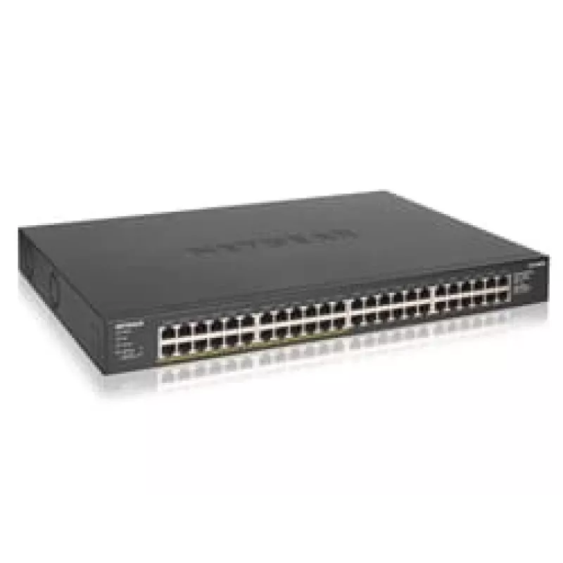 NETGEAR GS348PP nevaldomas Gigabit Ethernet (10/100/1000) jungiklis su PoE, juodas