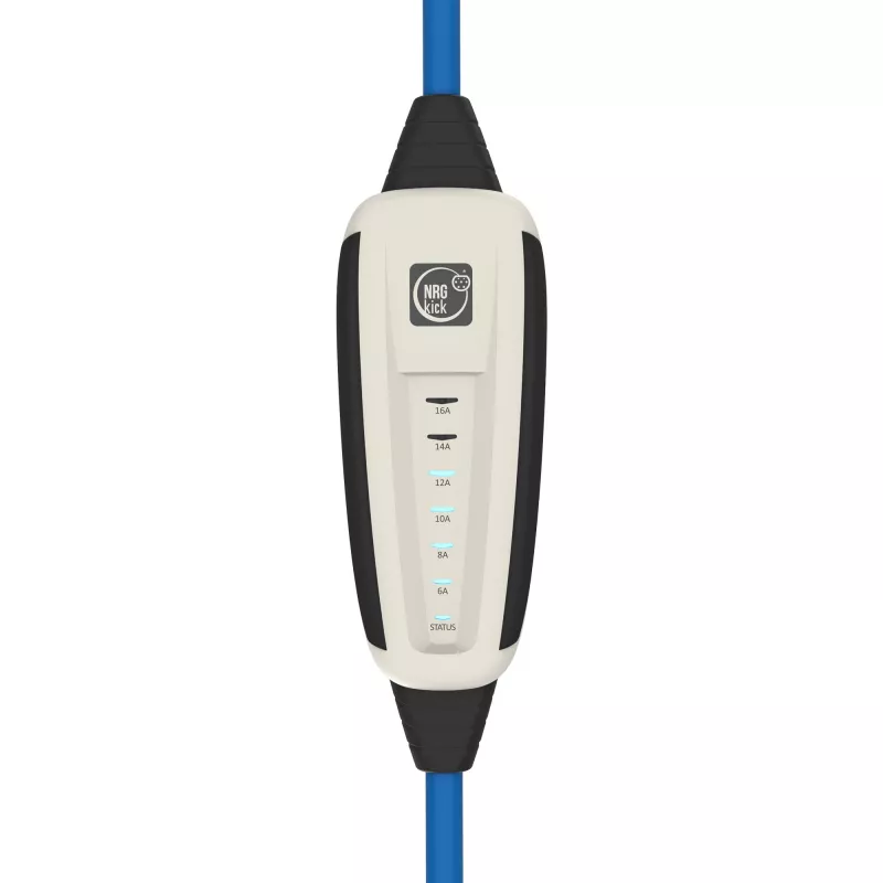 Mobilioji sieninė įkrovimo stotelė NRGKICK Pure 16A 10m (balta, 11 kW, 10 m kabelis, Wi-Fi + Bluetooth)