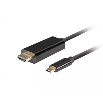 Lanberg USB-C į HDMI laidas, 0,5 m, 4K/60Hz, juodas