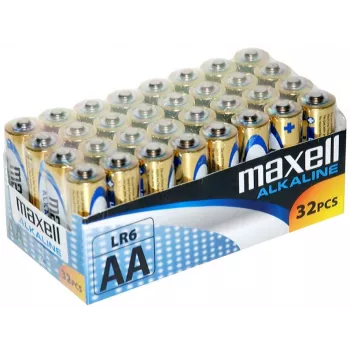 Vienkartinė šarminė baterija MAXELL 731311, 1,5 V, cilindrinė, pakuotė po 32 vnt.