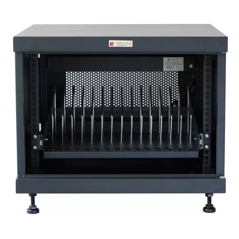 Stovo lentyna TECHLY 367652 kabelių tvarkytuvas su 3M lipniu montavimu, plienas, 550×550×410 mm, juoda