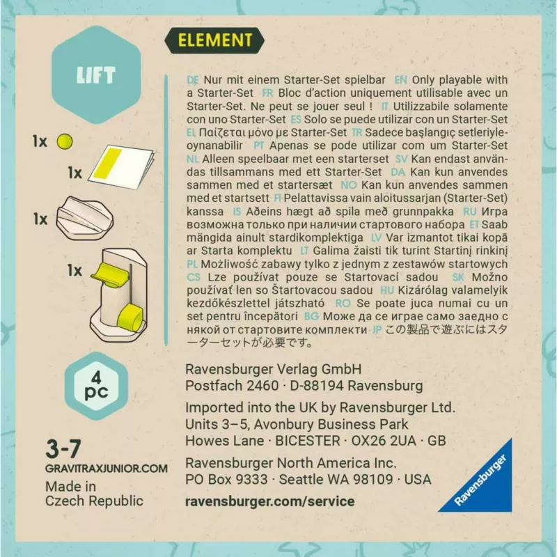 Ravensburger GraviTrax Junior Element Lift – keltuvas takeliui, plėtinys