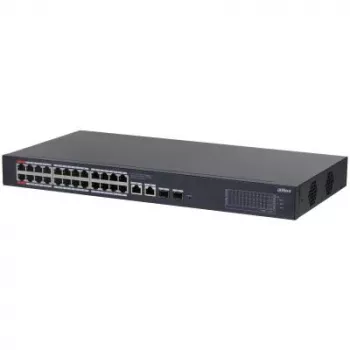 Dahua Technology CS4228-24GT-240 valdomas L2 Gigabit Ethernet komutatorius su PoE 240 W, 26 prievadai, juodas