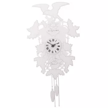 NeXtime 2988 sieninis laikrodis Cuckoo Weeble, 41x21 cm, baltas