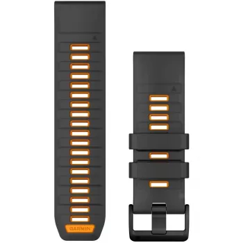 Garmin QuickFit laikrodžio dirželis 26 mm silikonas graphite/Spark Orange (010-13393-05)