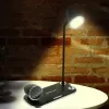 Stalinė lempa Tellur TLL151361 su belaidžiu Qi įkrovikliu ir Bluetooth garsiakalbiu, reguliuojamu apšvietimu
