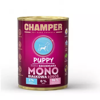 CHAMPER Puppy Monoprotein Salmon šlapias šunų ėdalas 400g