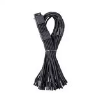 CableMod C-Series Pro ModMesh 12V-2x6 kabelis, pintas, 16 kontaktų į 3x 8 kontaktų, skirtas Corsair Type 4 ir 3 maitinimo blokams - juodas, 60 cm