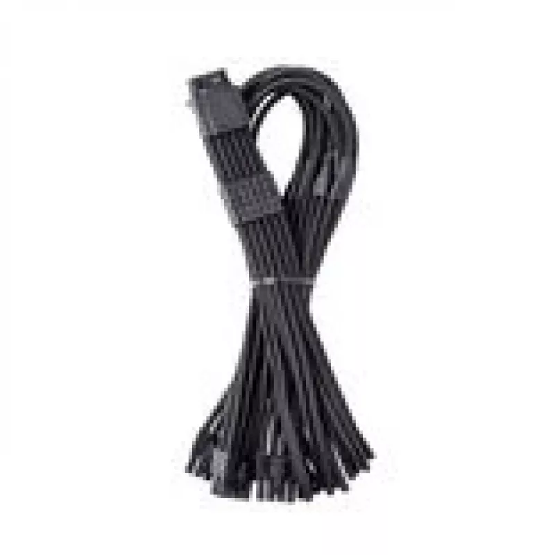 CableMod C-Series Pro ModMesh 12V-2x6 kabelis, pintas, 16 kontaktų į 3x 8 kontaktų, skirtas Corsair Type 4 ir 3 maitinimo blokams - juodas, 60 cm