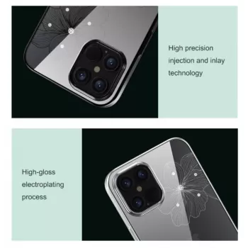 Apsauginis dėklas telefonui Devia Crystal Flora, iPhone 12 Pro Max, skaidri mėlyna, plonas