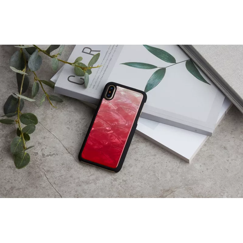 iKins apsauginis dėklas iPhone XS / XS S — rožinis ežeras ir juoda, polikarbonatinis