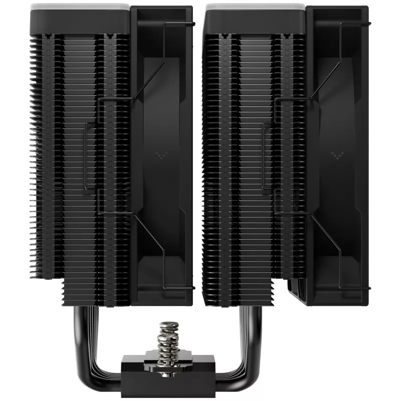 Oro aušintuvas DeepCool AG620 BK ARGB V2 — 120 mm dviejų ventiliatorių, 6 šilumos vamzdeliai, LGA 1700/AM4/AM5, juodas