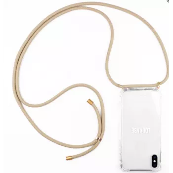 Dėklas ant kaklo iPhone Xs Max Lookabe auksinė matinė apdaila